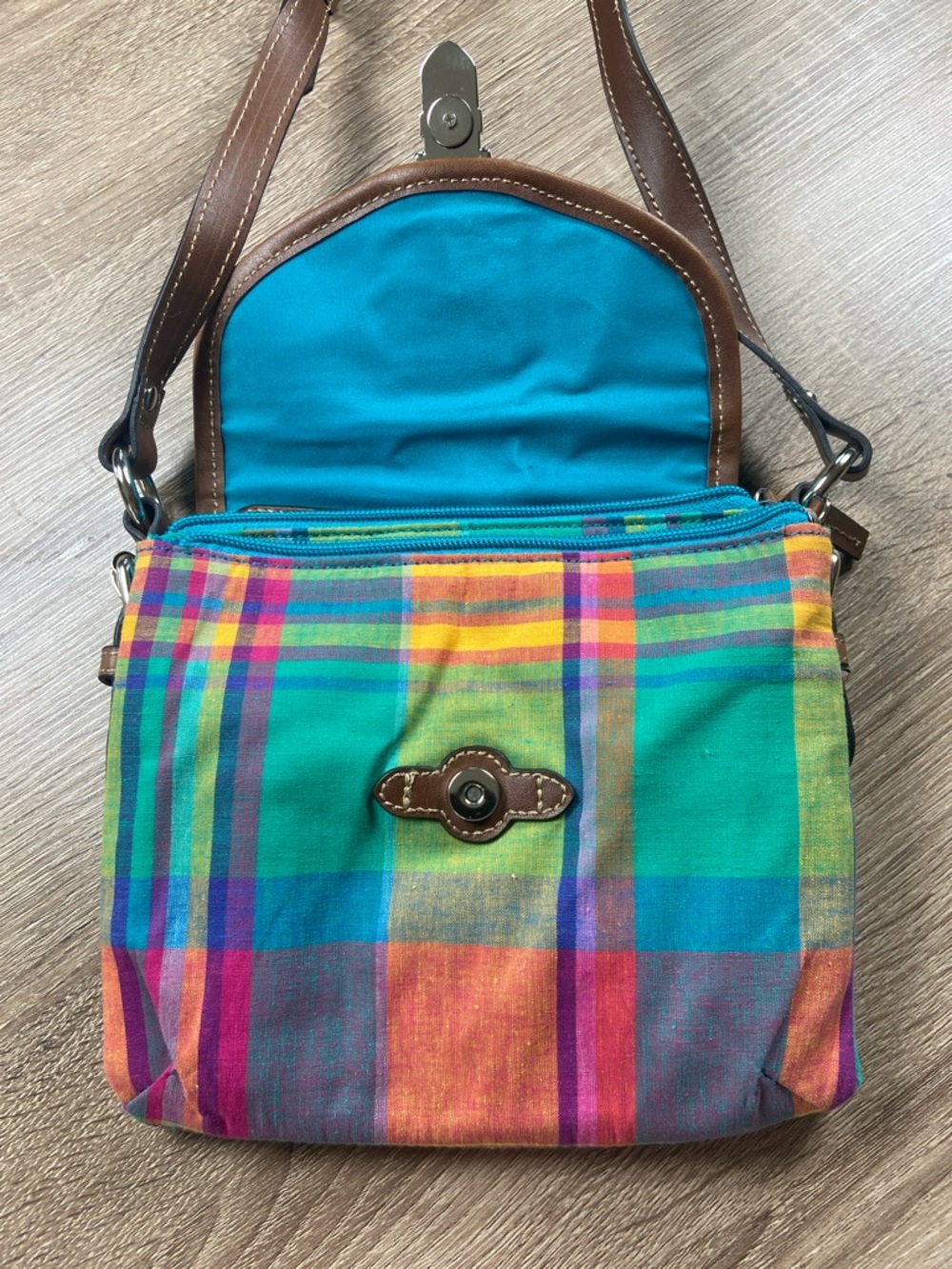 Multicolor Plaid Crossbody Bag - Picture 3 of 5